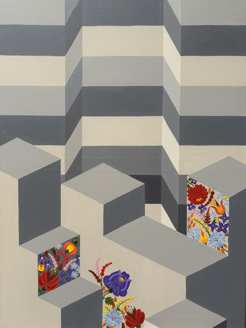 Ébredés 60x80 cm, geometrikus festmény 5